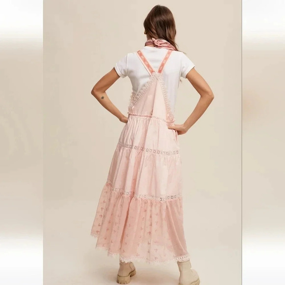 New! Embroidered Skirtall Overall Jumper Midi Dress - Picture 4 of 5